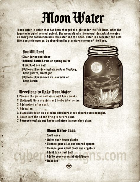 Make Moon Water, Phase Of The Moon, Potions Recipes, Jar Spells, Easy Spells, The Cauldron, Moon Water, Wiccan Magic, Mystic Moon