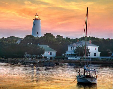 Harbor at sunset Ocracoke, North Carolina Beaufort Nc, North Carolina Beaches, Ocracoke Island, Outer Banks North Carolina, Lighthouse Keeper, Coastal Carolina, Cape Hatteras, Outer Banks Nc, Scenic Photography