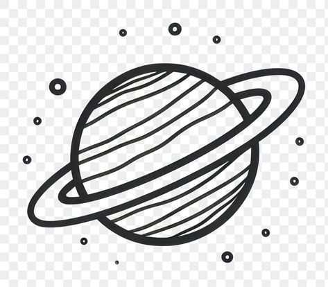 Uranus Drawing, Universe Doodle, Uranus Planet, Planet Jupiter, Black Png, Cute Icon, White Drawing, Cartoons Png, Black And White Drawing