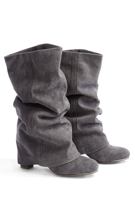 Suede Fold Down Heeled Boots by See By Chloe Shoes...I think I'm in love. Long Boots With Heels, Gray Boots, Dr Shoes, Study Inspo, Chloe Shoes, Grey Boots, Shoe Inspo, Stockholm Fashion, Birthday Wishlist