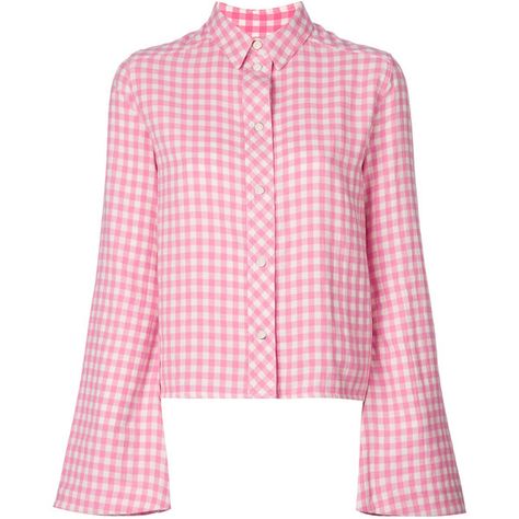 Filles A Papa flared sleeve gingham shirt (6,300 EGP) ❤ liked on Polyvore featuring tops, pink, pink gingham top, bell sleeve shirt, gingham top, pink gingham shirt and pink top Pink Gingham Shirt, Pink And White Checkered, Bell Sleeve Shirt, Flared Sleeves Top, Gingham Tops, Gingham Shirt, Checkered Shirt, Pink Gingham, Gingham Print