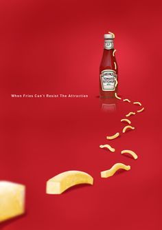 Heinz Tomato Ketchup :: When Fries Can't Resist The Attraction What Is Fashion Designing, Heinz Tomato Ketchup, Heinz Ketchup, Clever Advertising, Graphisches Design, 광고 디자인, Creative Advertising Design, Publicidad Creativa, Guerilla Marketing