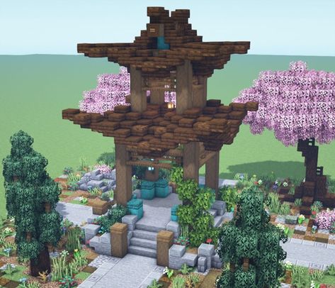 498 Likes, 5 Comments - Minecraft Sekai (@minecraft.sekai) on Instagram: “Check out my youtube channel for the block for block tutorial. . . . . #minecraftbuilds…” Minecraft Pagoda Tutorial, Minecraft Gazebo Design, Minecraft Japanese Gazebo, Gazebo Ideas Minecraft, Asian House Minecraft, Minecraft Bamboo Farm, Japanese Style House Minecraft, Minecraft Gazebo Ideas, Asian Minecraft Builds