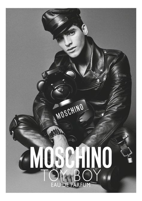 Moschino Toy Boy 2019 Fragrance Campaign | The Fashionisto Perfume Moschino, Moschino Perfume, Fragrance Campaign, Toy Boy, Man Set, Jeremy Scott, Aftershave, Outdoor Jacket, Poster Vintage