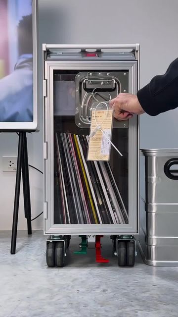 HIGHSNOBIETY on Instagram: "@highsnobietydesign: @elementseden repurposed a flight trolly into a vinyl records cabinet 🛩 ⁠#HSDesign⁠" Vinyl Record Cabinet, Record Cabinet, Smart Organization, March 20th, Pad Cover, Vinyl Records, Flight, Drawers, The Unit