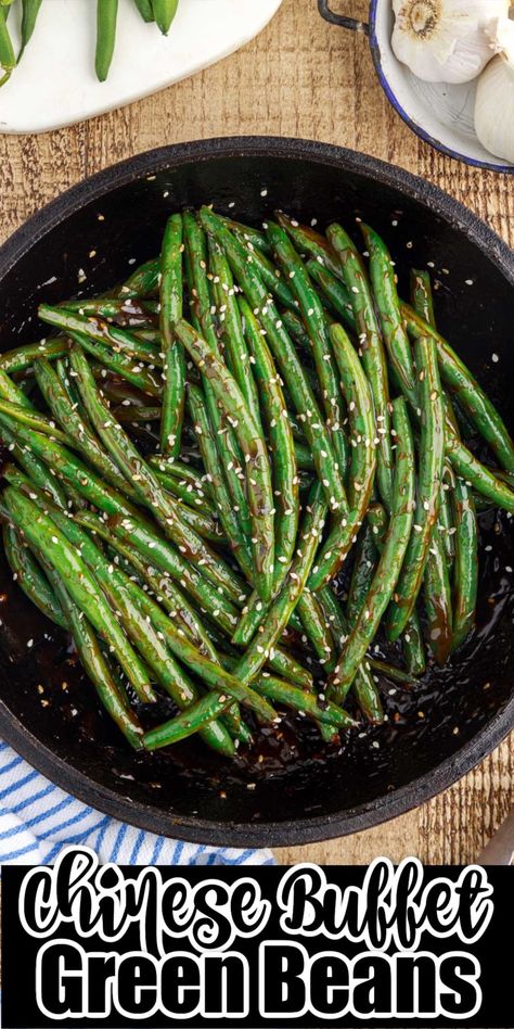 Buffet Green Beans, Chinese Buffet Green Beans, Chinese Green Bean Recipes, Chinese Style Green Beans, String Bean Recipes, Chinese Green Beans, Asian Green Beans, Fresh Green Bean Recipes, Garlic Green Bean Recipes