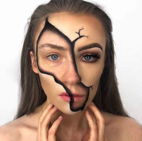 3d Eye Makeup, Illusion Makeup Looks, Trippy Makeup, Crazy Make Up, Halloween Makeup Ideas For Women, Clown Makeup Ideas, Makeup Ideas For Halloween, Fox Makeup, Halloweenský Makeup