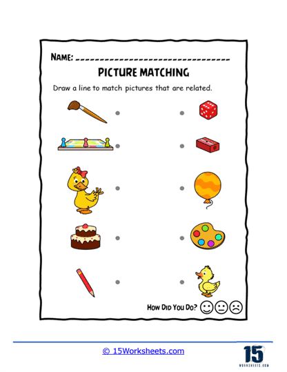 Picture Matching Worksheet, Preschool Pictures, Worksheet Preschool, Holiday Science, Kindergarten Social Studies, Drawing Lines, Matching Worksheets, Preschool At Home, Cognitive Development