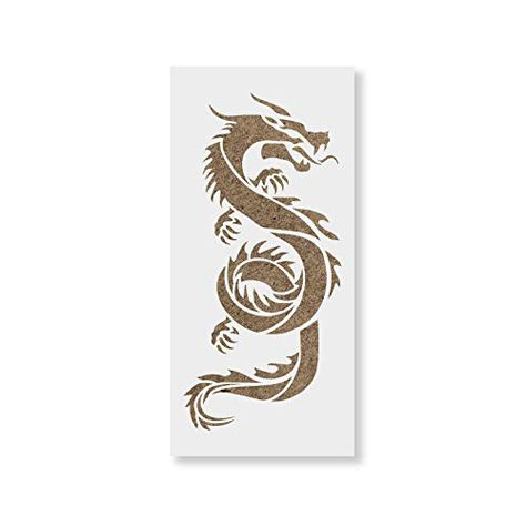 Dragon Scroll, Dragon Stencil, Scroll Templates, Small Dragon, Dragon Chino, Leaf Stencil, Chinese Decor, Stencil Material, Large Stencils