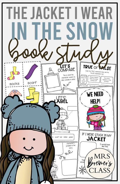 The Jacket I Wear in the Snow book study activities unit with Common Core aligned literacy activities for Kindergarten and First Grade Literacy Activities For Kindergarten, Book Study Activities, First Grade Books, Ideas For Kindergarten, Study Activities, Guided Reading Activities, Guided Reading Books, Kindergarten Reading Activities, Kindergarten Books