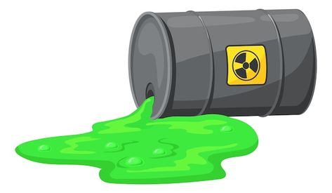 Spilled chemical barrel environment poll... | Premium Vector #Freepik #vector #oil-drum #radioactive #oil-barrel #toxic Water Splash Vector, Environment Pollution, Oil Pollution, Human Vector, Hazard Sign, Paint Vector, Water Logo, Simple Icon, Seamless Textures