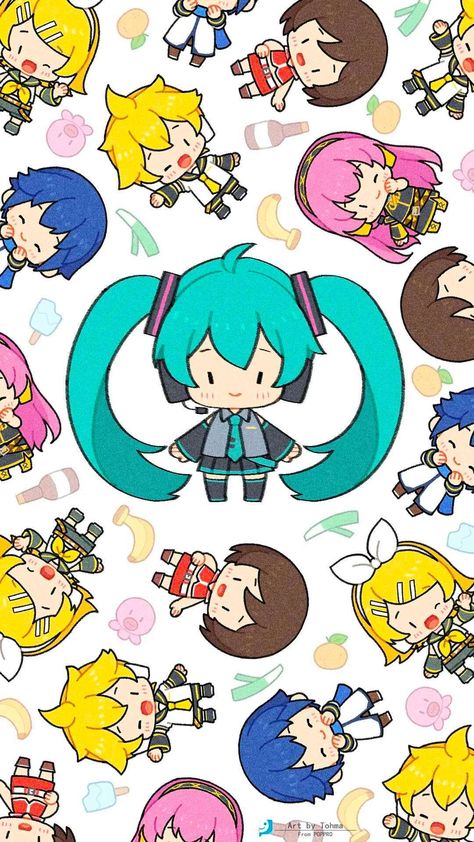 Vocaloid Characters Wallpaper, Cute Vocaloid Wallpaper, Vocaloid Backgrounds, Pjsk Wallpaper Ipad, Rin Wallpaper Vocaloid, Vocaloid Background, Hatsune Miku Wallpapers Iphone, Miku Lockscreen, Vocaloid Wallpaper Iphone