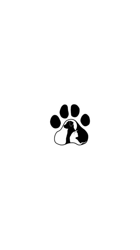 Cute Dogs And Cats Wallpaper, Cat And Dog Small Tattoo, Dog And Cat Together Wallpaper, Dog And Cat Paw Tattoo Together, Dog And Cat Together Drawing, I Love Cats Wallpaper, 2 Cats And A Dog Tattoo, Cats And Dogs Tattoo, Cute Veterinarian Drawings