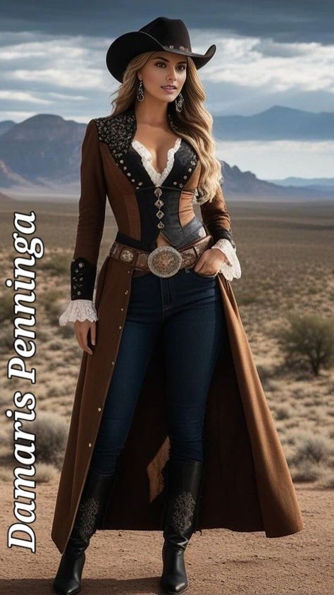 Cowgirl Outfits Old West, Wild West Outfits For Women, Steampunk Cowgirl, Wild West Costume, Old Western Aesthetic, Female Old Western Outfits, Saloon Outfits, Cowboy Cosplay Female, Old Western Cowgirl Costume