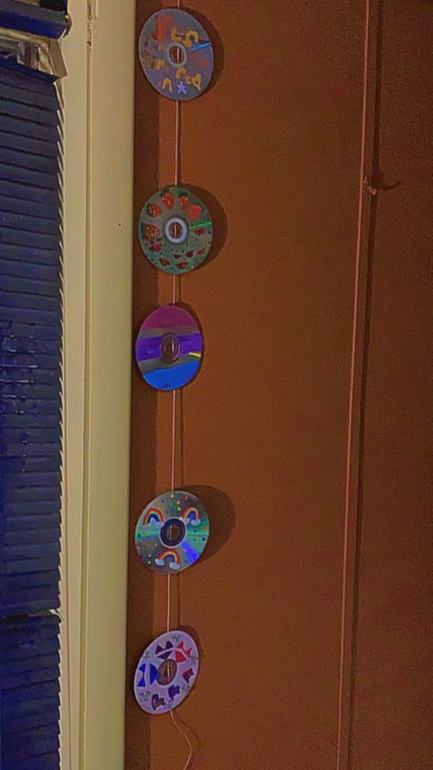 Aesthetic Cds On Wall, Pride Room Decor, Cd Room Decor, Cd Decor, Indie Aesthetic Room, Cd Wall Art, Cd Wall, Diy Room Decor For Teens, Room Wall Painting