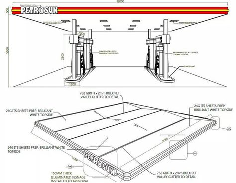 Filling Station Design Plan, Fuel Station Design Plan, Petrol Station Design Plan, Gas Station Design Architecture, Petrol Station Design, Gas Station Design, Two Storey House Plans, Petrol Pump, Structural Drawing