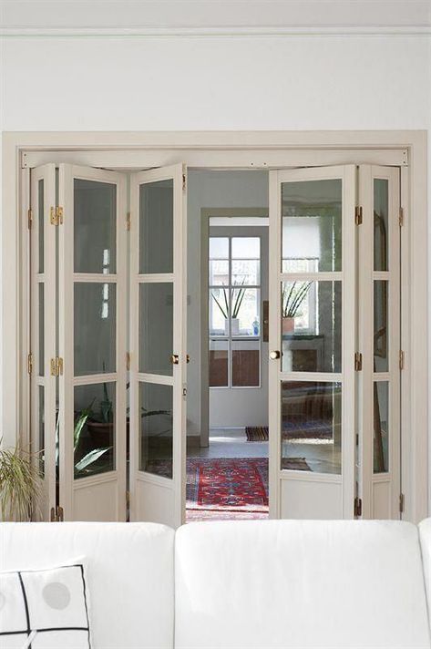 Folding French Doors, Exterior House Doors, Folding Doors Interior, Sliding Doors Exterior, Contemporary Interior Doors, Door Dividers, Doors Exterior, Room Divider Doors, Sliding Doors Interior