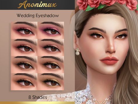 Wedding Sims 4, Ts4 Makeup, Sims Makeup, Sims Accessories, Cc Makeup, Warm Eyeshadow, Sims 4 Cc Eyes, Makeup Cc, Sims 4 Cc Makeup