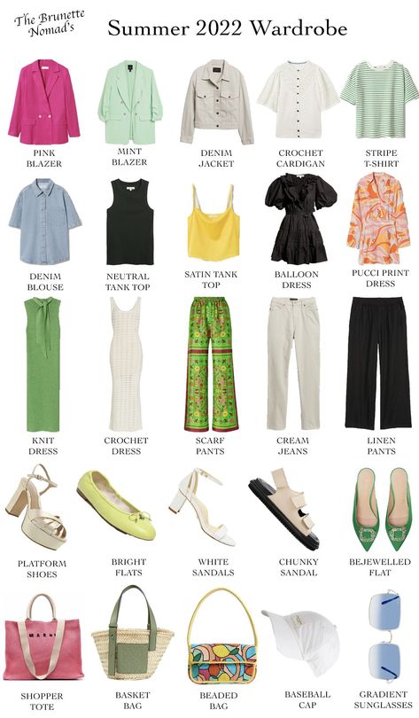 A collection of 25 pieces you can seamlessly wear throughout the summer season. Shop the summer capsule wardrobe now! 2022 Capsule Wardrobe, Summer Abroad, Pink Wardrobe, Fashion Capsule Wardrobe, Early 2000s Fashion, Summer Capsule, Travel Capsule Wardrobe, Dallas Fashion, Summer Capsule Wardrobe