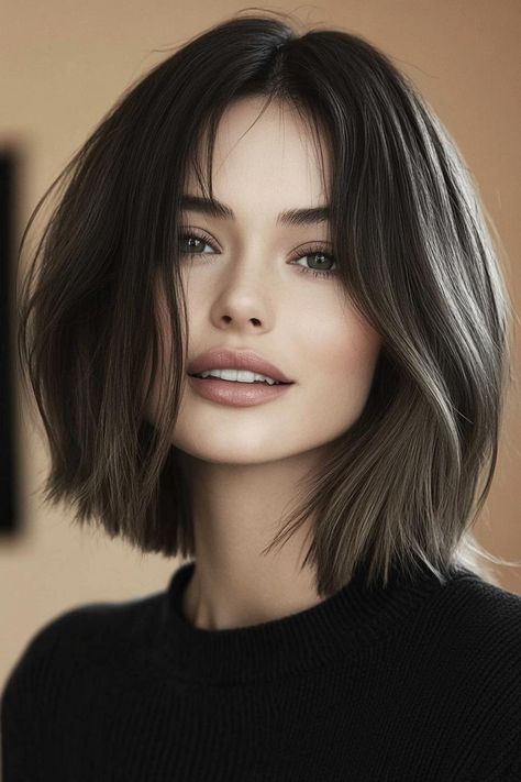 Messy Bob Haircut, Shoulder Length Hairstyles, Light Bangs, New Hair Look, Wavy Bob Haircuts, Shoulder Length Bob, Wavy Style, Long Bob Haircuts, Soft Layers