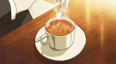 She And Her Cat, Anime Coffee, Anime Bento, Aesthetic Gifs, Coffee Gif, Food Cartoon, Anime Gifs, Aesthetic Coffee, Kawaii Food