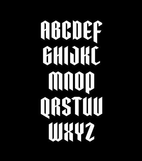 DemonLetter - Free Font on Behance Typefaces Alphabet, Demon Font, Alphabet Graffiti, 10 Tattoo, Blackletter Font, Design Alphabet, Font Love, Graffiti Lettering Fonts, Typography Alphabet