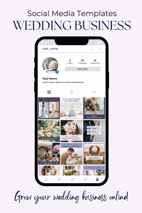 Wedding Purple Instagram Post Canva templates with Real Text for wedding business, wedding planner, wedding coordinator and wedding sector are made to save you time! These modern and minimalist social media templates are perfect for all type of wedding service providers, influencers and bloggers. Wedding Venue Social Media Post Ideas, Wedding Instagram Post, Purple Instagram, Wedding Instagram, Wedding Social, Small Budget, Social Media Templates, Wedding Business, Wedding Service