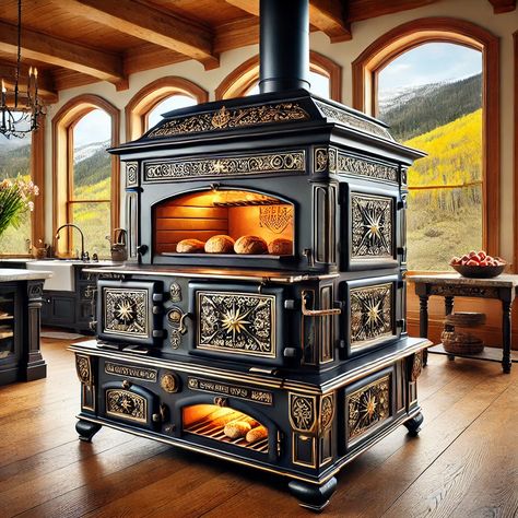 With a wood cookstove, you’re not reliant on the electrical grid. Whether there’s a blackout, a storm, or any other power disruption, you’ll still have a reliable source of heat and cooking. #AI #lifestyle #kitchen #decor #home #heating #cooking #baker  https://www.discountstoves.net/Wood-Cook-Stoves-s/37.htm Pioneer Princess Wood Cook Stove, Old Fashioned Stove, Wood Burning Stove In Kitchen, Vintage Stoves For Sale, Victorian Stove, Wood Burning Stove Ideas, Rocket Stove Plans, Indoor Wood Stove, Wood Stove Water Heater