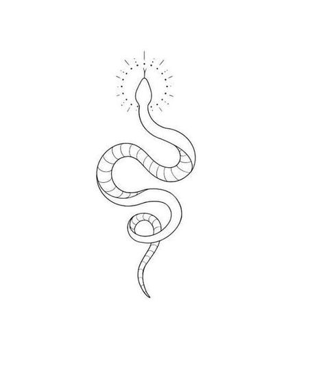 Snake Outline Tattoo Simple, Snake Mini Tattoo, Snake Outline Drawings, Fine Line Snake Tattoo Design, Snake Tattoo Linework, Snake Template Free Printable, Small Snake Drawing, Snake Simple Tattoo, Snake Small Tattoo