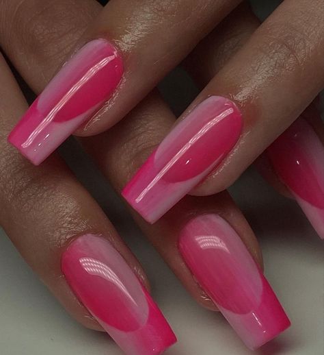 Trending Nails French Tips, Gradient Ombre Nails, Trending French Tip Nails 2022, Double Ombré Nails, Ombre French Tip Nails Coffin, Double Ombre French Tip Nails, Ombré Nails French Tip, 2 Tone Ombre Nails, Half And Half Ombre Nails