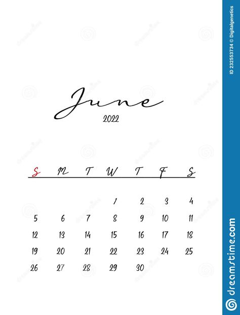 Calendar June, Creative Instagram Stories, Calendar Template, Minimalist Design, Instagram Story, Stock Illustration, Design