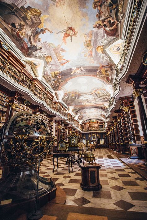 The World’s Most Beautiful #library Is In Prague, Czech Republic | Bored Panda Story Settings, Unique Library, Architecture Baroque, Lots Of Books, Mind Palace, Dream Library, Beautiful Library, Stunning Architecture, Prague Travel