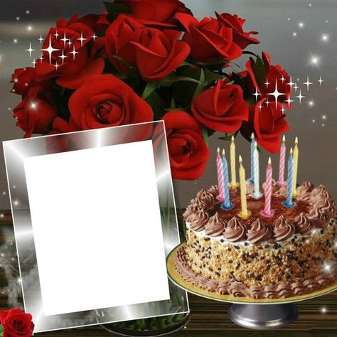 Photo montage birthday - Pixiz Happy Birthday Didi, Happy Anniversary Wedding, Birthday Wishes With Photo, Cake With Candles, Birthday Card With Photo, Birthday Cake Writing, Happy Birthday Cake Photo, Happy Anniversary Cakes, Happy Birthday Cake Pictures