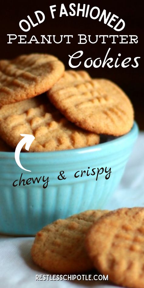 Old-Fashioned Peanut Butter Cookies are full of peanut butter flavor! They're chewy with crispy edges and have that tell-tale fork pattern on top! Old Fashioned Peanut Butter Cookies, Peanut Butter Cookie Recipe Soft, Honey Cookies Recipe, Crunchy Peanut Butter Cookies, What Is Healthy Food, Butter Cookie Recipe, Best Peanut Butter Cookies, Classic Peanut Butter Cookies, Chewy Peanut Butter Cookies