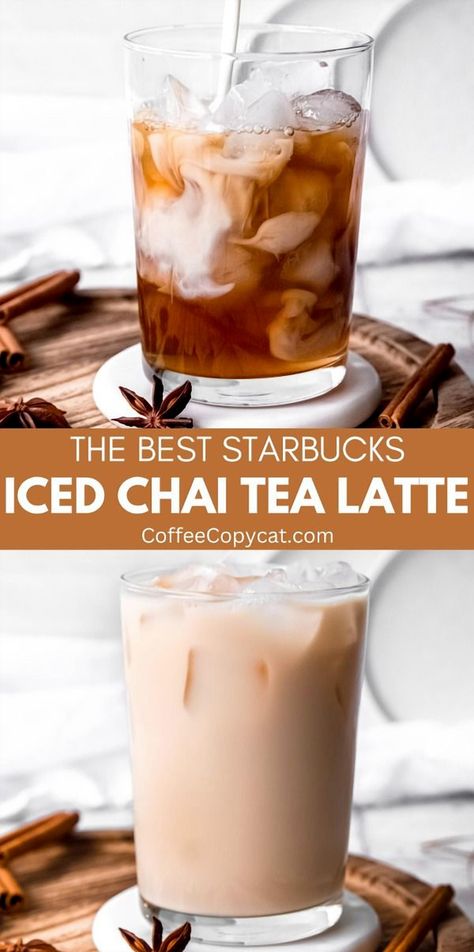 Longing for a Starbucks favorite without leaving your house? Whip up this Refreshing Iced Chai Tea Latte! This simple copycat recipe captures the perfect mix of spices and creamy texture, bringing a taste of Starbucks right to your kitchen. Whether it's a sweltering afternoon or a snug evening, this homemade iced chai latte is both tasty and easy on the wallet. Forget the coffee shop queues and relish this flavorful, refreshing beverage whenever you like. Craft your own iced chai tea latte today and enjoy the Starbucks experience at home! Starbucks Iced Chai Tea Latte Recipe, Iced Chai Tea Latte Recipe, Iced Chai Recipe, Iced Chai Latte Starbucks, Chia Tea Recipe, Chia Tea Latte Recipe, Homemade Chai Tea Latte, Homemade Chai Latte, Iced Chai Latte Recipe