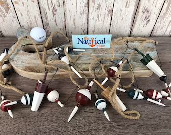 Wine cork fishing bobber | Etsy Fishing Room Decor, Fishing Net Wall Decor, Buoy Decor, Fishing Bobbers, Rope Garland, Surf House Decor, Nautical Crafts, Decor Christmas Tree, Fishing Bobber