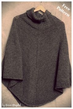 Knitted Poncho Patterns Free Easy, Knitted Poncho Patterns Free, Easy Poncho Knitting Pattern, Mario Crochet, Poncho Knitting, Mens Poncho, Poncho Knitting Patterns, Poncho Pattern, Knit Men