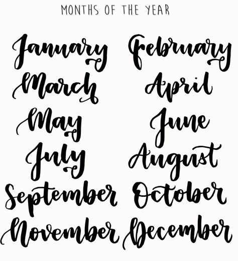 Stamps Png, White Background Quotes, Hand Lettering Worksheet, Digital Word, Month Stickers, Art Clip, Diy Journal Books, Art Brush, Months Of The Year