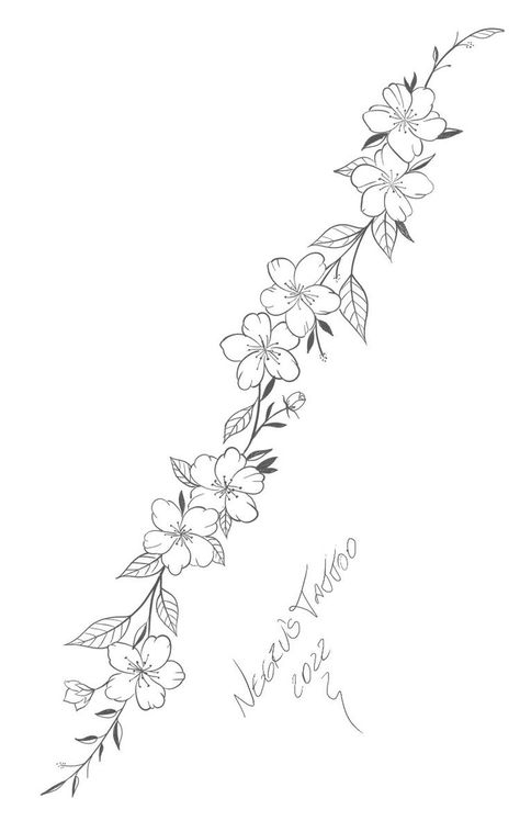 Flower Anklet Tattoos, Floral Vine Drawing, Vine With Flowers Tattoo, Flower Armband Tattoo, Spine Tattoos For Women Flowers, Tattoo Ideas To Cover Scars, Vine Flower Tattoo, Armband Tattoo Frau, Flower Vine Drawing