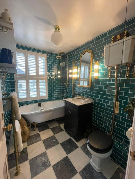 Whimsigoth Bathroom, Eccentric Bathroom, 1940s Bathroom, Maximalist Design, Bedroom Remodel, Remodel Bedroom, Renter Friendly, Shed, Sweet Home