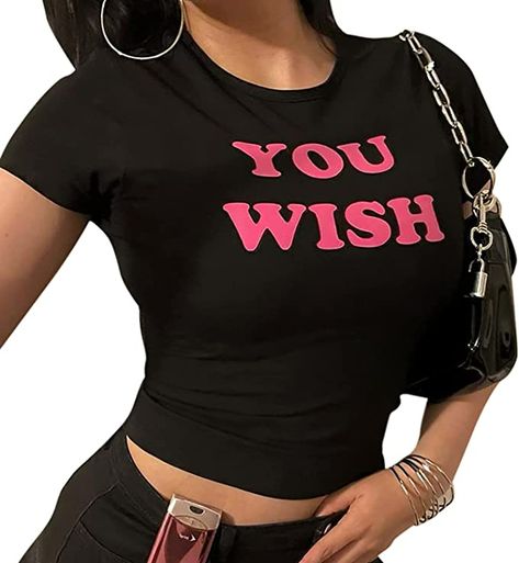 Fashion 2000s, Street Y2k, Baby Tees Y2k, Y2k Baby Tee, Black Crop Top, Summer Crop Tops, Cropped Tops, Short Sleeve Cropped Top, Print Crop Tops