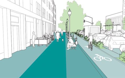 Sidewalk zoning explained and illustrated in the NATCO Urban Street Design Guide. Click image for source. For more on complete streets visit http://slowottawa.ca/propel-yourself/ Villa Architecture, Streetscape Design, Engineering Drawing, Urban Design Diagram, Urban Analysis, Urban Design Graphics, Urban Design Plan, Plans Architecture, Pedestrian Street