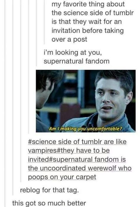 Get your daily dose of memes ;) #nonfiction #Non-Fiction #amreading #books #wattpad Spn Memes, Supernatural Memes, Supernatural Funny, Dc Memes, Odaiba, Funny Tumblr Posts, Supernatural Fandom, Oui Oui, Destiel