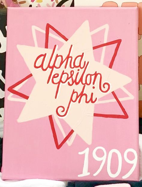 Super cute AEPhi canvas design Phi Mu Paintings Canvases, Sorority Painting Canvases, Easy Sorority Canvas, Big Little Canvas Ideas, Big Little Paintings, Sorority Canvas Ideas, Kappa Delta Canvas, Sorority Canvas Art, Chi Omega Canvas