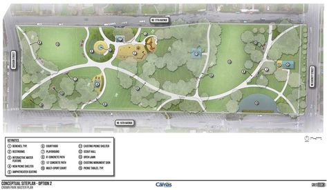 Crown Park Master Plan — GreenWorks Community Park Design, Camas Washington, Landscape Architecture Park, Landscape Architecture Plan, Plaza Design, Urban Playground, Landscape Design Drawings, Airport Design, Garden Design Layout