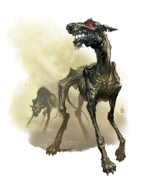 Gravehound | Forgotten Realms Wiki | Fandom Creepy Thoughts, Dog Zombie, Zombie Dog, Hell Hounds, Hell Hound, Arte Zombie, Bone Dog, House Family, Zombie Art