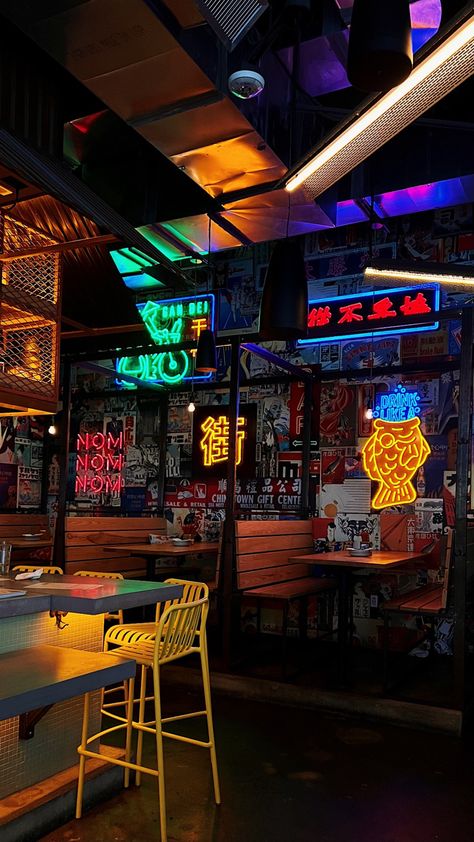 Airplane Aesthetic Night, Airplane Aesthetic, Japanese Restaurant Interior, Game Room Ideas, Japanese Bar, Ramen Bar, Cafe Shop Design, Asian Restaurants, Aesthetic Japan