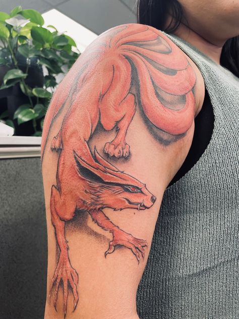 Kurama the Nine-Tailed Fox. Naruto Jinchuriki. 9tail Fox Tattoo, Nine Tailed Fox Tattoo Naruto, 9 Tailed Fox Tattoo Naruto, Kurama Naruto Tattoo, Fox Tattoo Arm, Nine Tail Fox Tattoo, 9 Tails Fox Tattoo, 9 Tailed Fox Tattoo, Nine Tailed Fox Tattoo