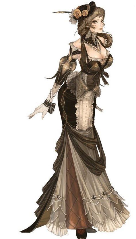 Concept Art by Maggi | Cuded Female Wizard, Moda Steampunk, Steampunk Women, Style Steampunk, Victorian Steampunk, Concept Art Character, Retro Mode, Steampunk Art, Dieselpunk