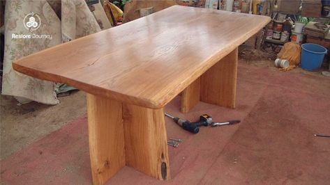 Refinish Oak Table Without Stripping Refinish Oak Table, Oak Table Top, Wood Filler, Gel Stain, Steel Wool, Oak Table, Antique Table, Wood Surface, Sanding